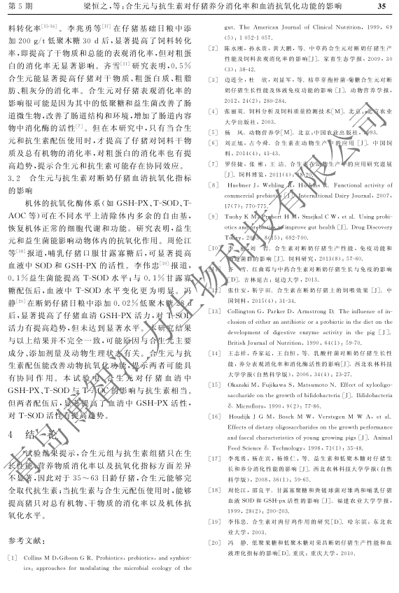合生元与抗生素对仔猪养分消化率和 血清抗氧化功能的影响(图4)
